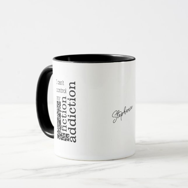 Book Lovers Bibliophile Readers Fiction Addiction Mug (Front Left)