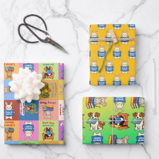 Book lovers bookish animals gift wrap