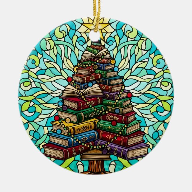 Book Lovers Bookish Christmas Tree Ornament (Front)