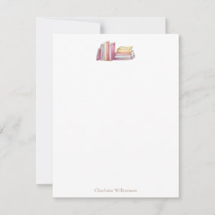 Book Lovers Bookish Theme Personalised Stationery Card