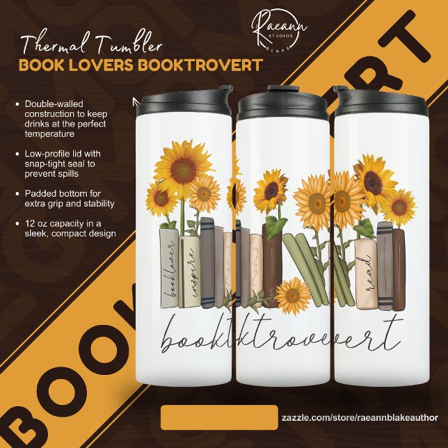 Book Lovers Booktrovert Thermal Tumbler (Creator Uploaded)
