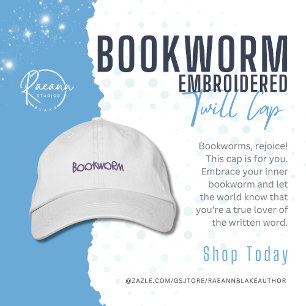 Book Lovers Bookworm Embroidered Twill Cap