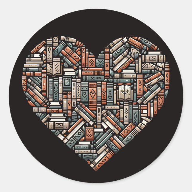 Book Lover's Classic Round Sticker (Front)