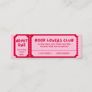 BOOK LOVERS CLUB – Bookmark ❤️ Mini Business Card
