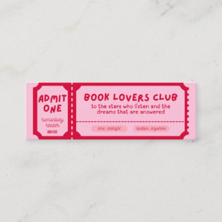 BOOK LOVERS CLUB – Bookmark ❤️ Mini Business Card