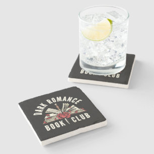 Book Lover's Dark Romance Floral Gift Stone Coaster