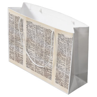 Book Lover's Dictionary Page Gift Bag