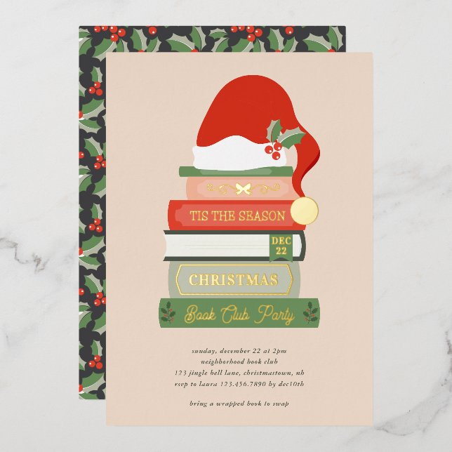 Book Lovers Foil Holiday Card (Front/Back)