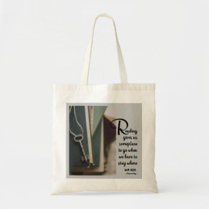 Book Lovers Grey Blue Reading Quote Tote Bag
