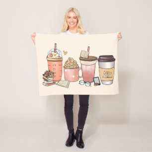 Book Lover's Haven & Touch of Coffee Bliss Fleece Blanket