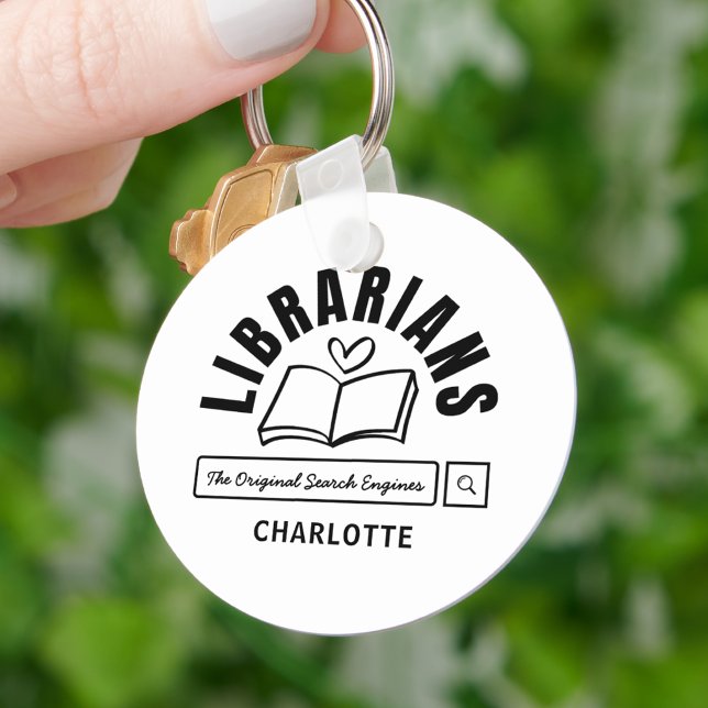 Book Lovers Librarian Funny Saying Gift Key Ring (Creator Uploaded)