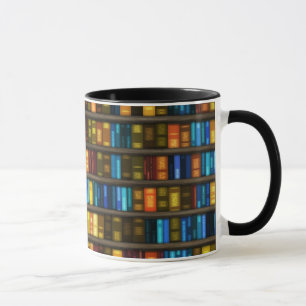 Book Lovers & Librarians Colourful Books on Shelf Mug
