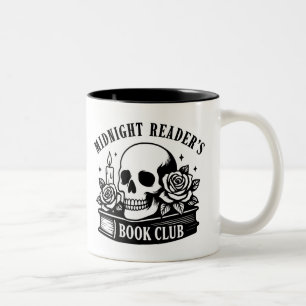 Book Lover's Midnight Reader's Black and White Two-Tone Coffee Mug