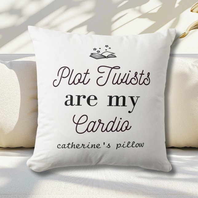 Book Lovers Plot Twists Are My Cardio Personalised Cushion (Creator Uploaded)