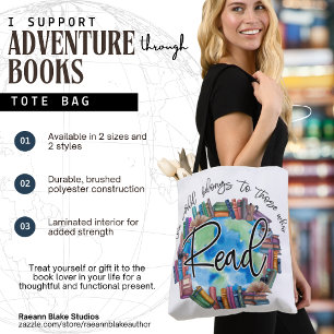 Book Lovers "Read" Brushed Polyester Tote Bag