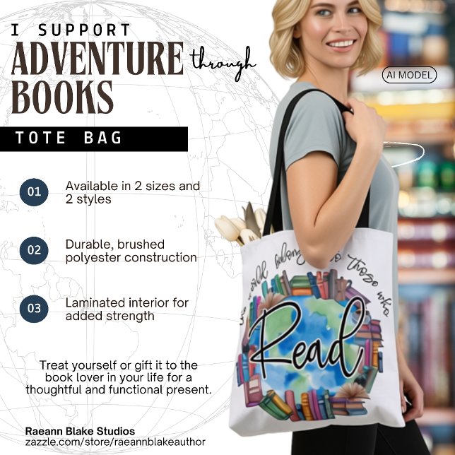 Book Lovers "Read" Brushed Polyester Tote Bag (Creator Uploaded)