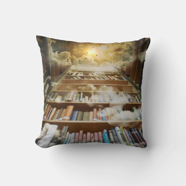 Book lovers retreat paradise library cushion (Front)