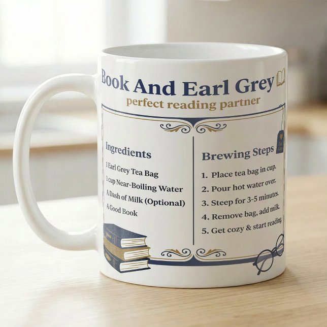 Book Lovers Tea Instructions Coffee Mug (Creator Uploaded)