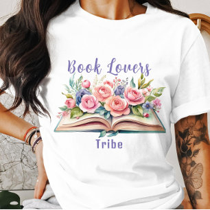 Book Lovers Tribe Pink Roses T-Shirt