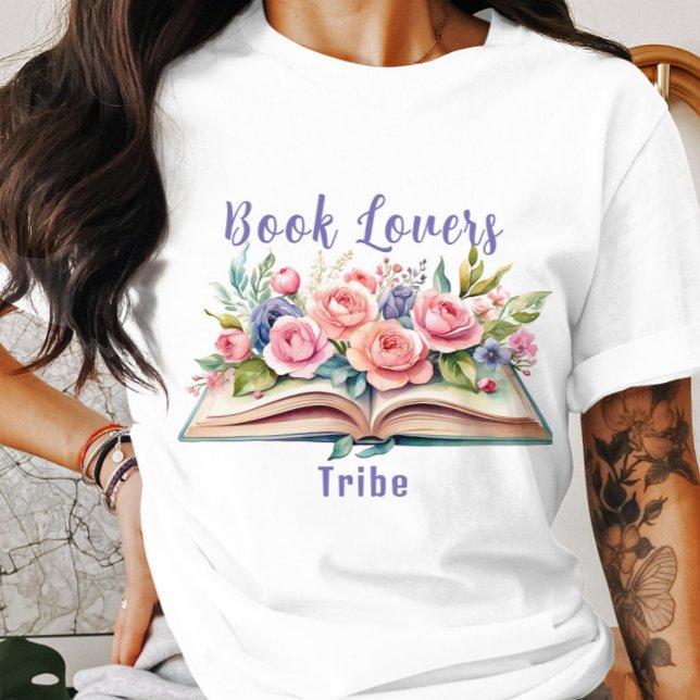 Book Lovers Tribe Pink Roses T-Shirt (Creator Uploaded)