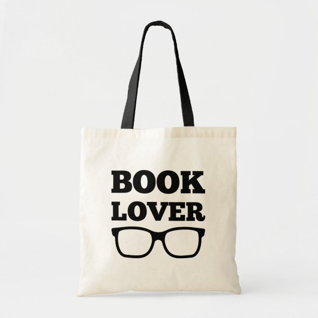 Book Lover's Typography Reading Glasses  Tote Bag (Front)