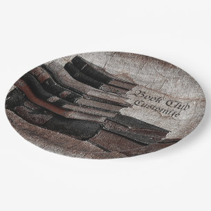 Book Lovers Vintage Book Club Paper Plates
