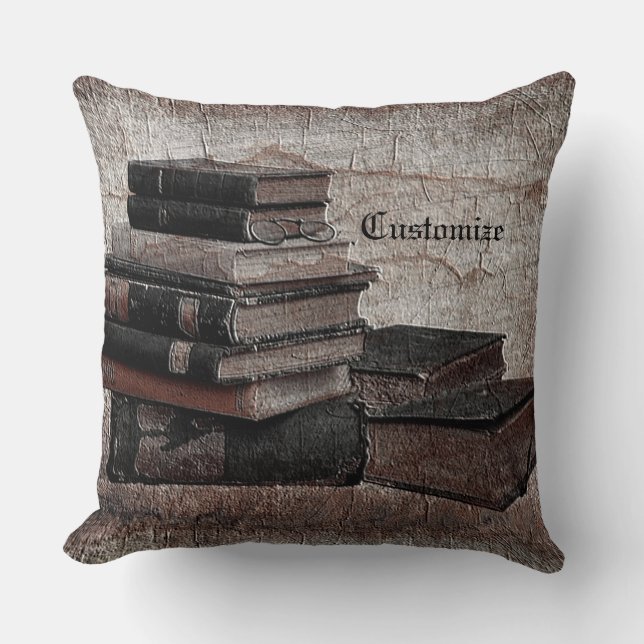 Book Lovers Vintage Cushion (Front)