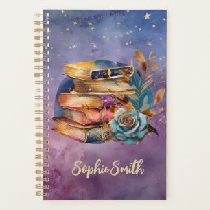 Book Lovers Whimsical Stack of Books Planner
