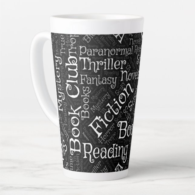 Book Lovers Word Cloud  Latte Mug (Left Angle)