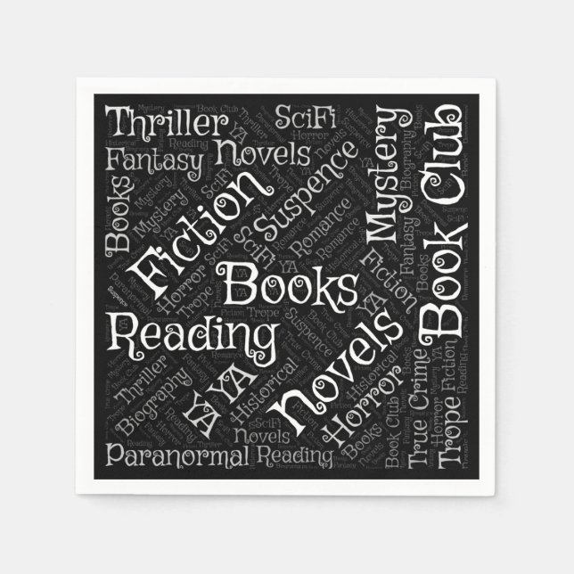 Book Lovers Word Cloud  Napkin (Front)