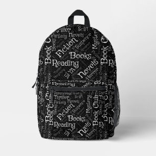 Book Lovers Word Cloud Printed Backpack