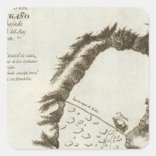 Book Map of Alaska Square Sticker