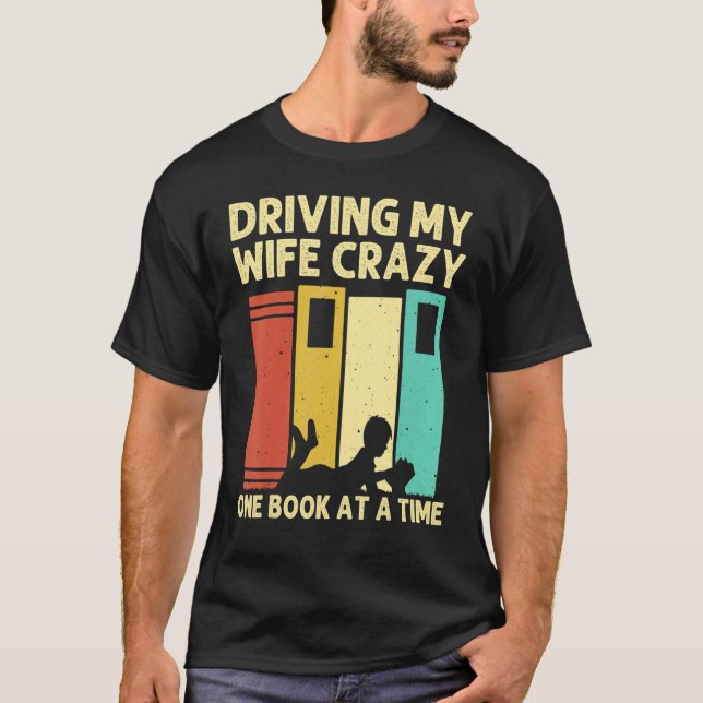 Book  Men Dad Reading Readers Librarian T-Shirt (Front)