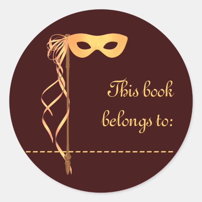 Book Name Sticker (Gold Ribbon Mask) (Front)