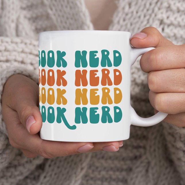 Book Nerd Book Lover Gift Coffee Mug (book nerd, book lover, literature major, love to read)