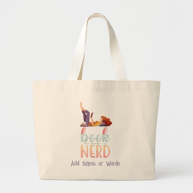 Book Nerd - Book Lovers Large Tote Bag (Front)