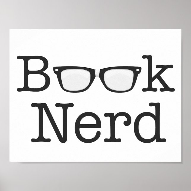Book Nerd Funny Spectacles Text Poster (Front)