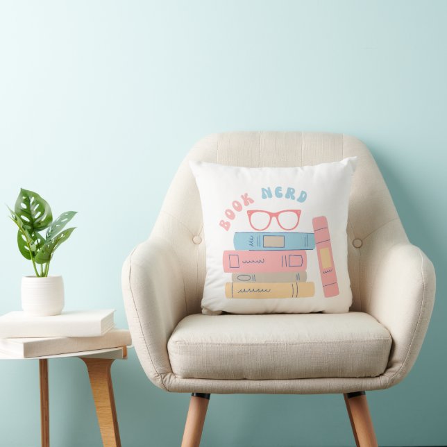 Book Nerd Girl Retro Design Cushion (Chair)