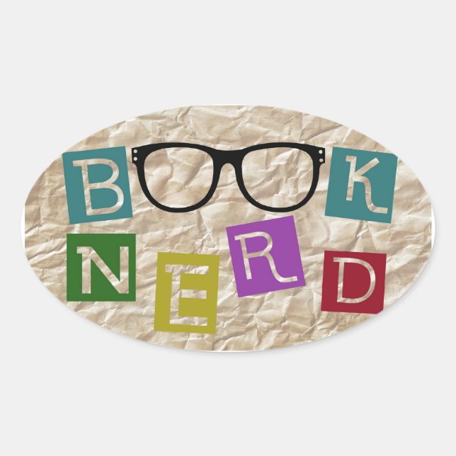 Book Nerd Oval Sticker (Front)