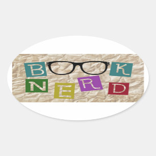 Book Nerd Oval Sticker
