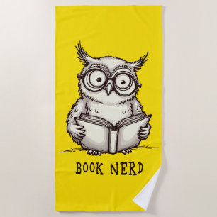 Book nerd owl beach towel