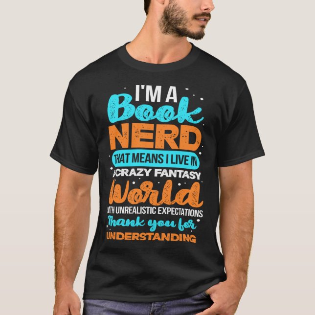 Book Nerd Reading Reader Bookworm Librarian Biblio T-Shirt (Front)