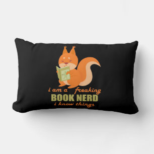 Book Nerd Squirrel Lumbar Cushion