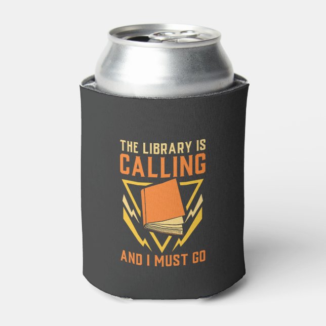 Book Nerd - The Library Is Calling Can Cooler (Can Front)