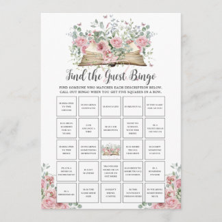 Book New Chapter Find the Guest Bingo Game Card