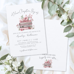 Book New Chapter Floral Bridal Shower Invitation