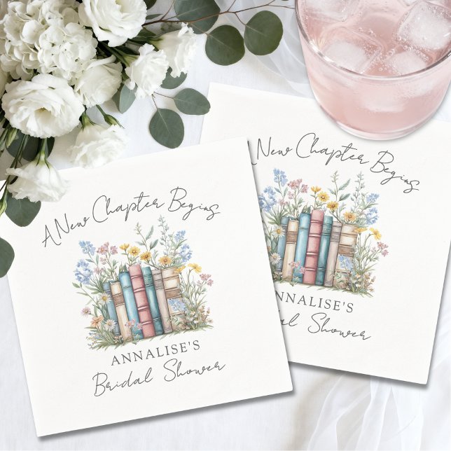Book New Chapter Wildflower Bridal Shower Napkin (Book New Chapter Wildflower Bridal Shower Napkins)