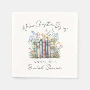 Book New Chapter Wildflower Bridal Shower Napkin
