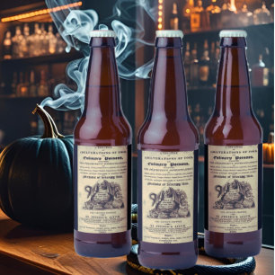 Book of culinary poisons from 1820 antique skull beer bottle label