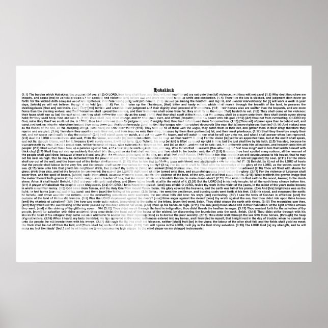 Book of Habakkuk (complete KJV text) Poster (Front)